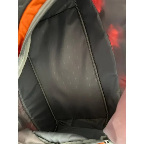 Nautica Dockside Duffle Bag Orange Gray Zipper Close Outer Strap ID Slot CLEAN - Picture 6 of 10